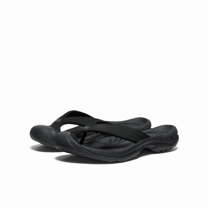 Women's Waimea Leather Flip-Flop  |  Black/Black urban vibe