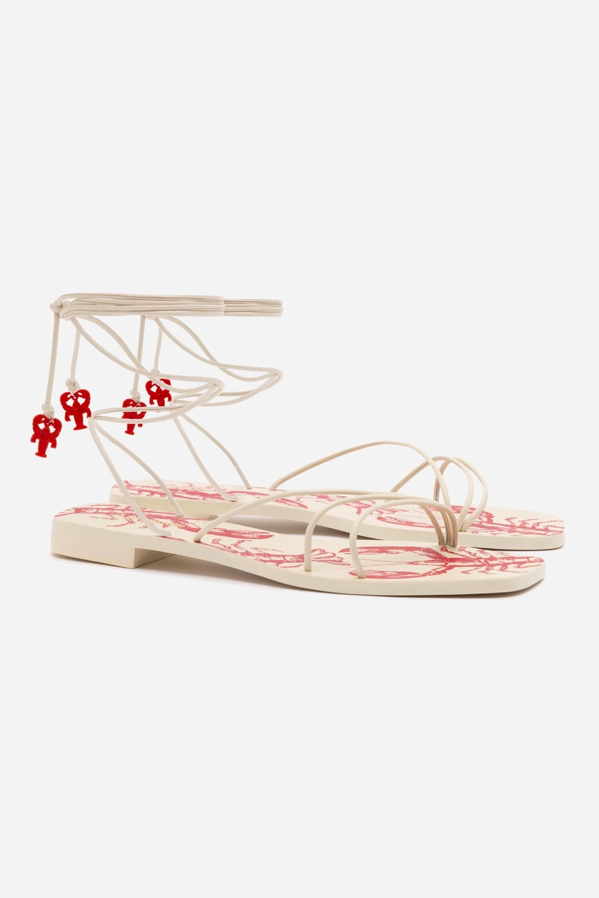 Work Ready Nadia Flat Sandal In Ivory Leather