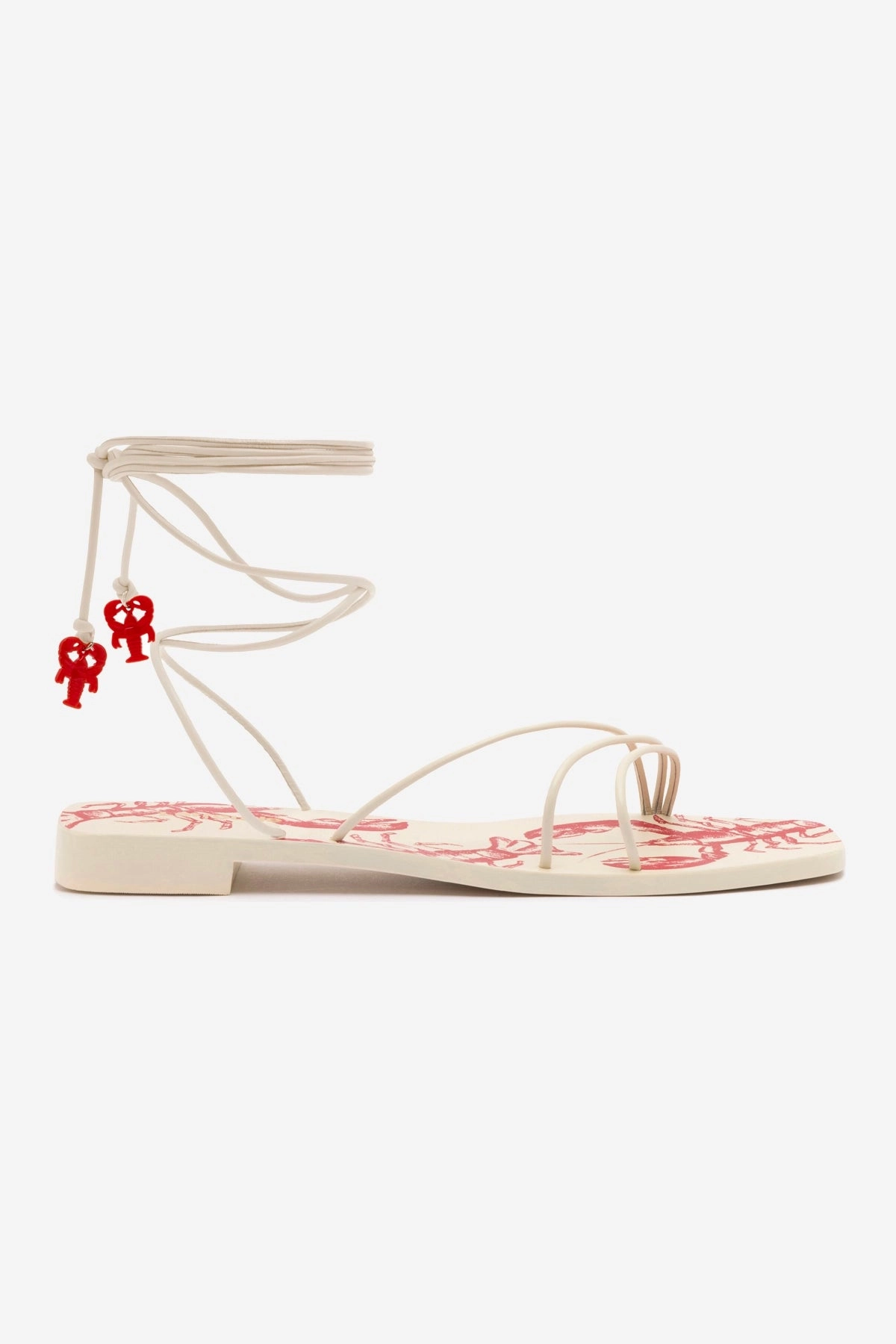 Nadia Flat Sandal In Ivory Leather Comfort Technology Shoes Relaxed Walk